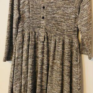Reborn Women's Layered Hem Grey Dress Long Sleeves Size M NWT